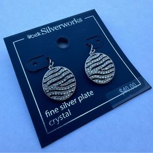 NEW! Women’s Fine Silver Plate Crystal Earrings by Belk Silverworks NWT